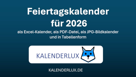 Feiertagskalender 2026