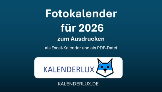 Fotokalender 2026 - Vorlage zum Ausdrucken