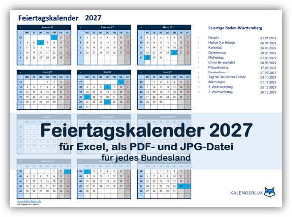 Feiertagskalender 2027