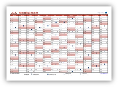 Mondkalender-2027 in rot.